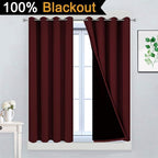 Yakamok Burgundy Red Blackout Curtains 45 Inches Long - Image 2