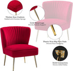 HULALA HOME Velvet Accent Chair, Modern Upholstered Cute Side Chair - Image 4