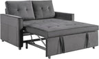 Sofa Bed, Pull Out Couch with Side Pockets, 3 in 1 Velvet Fabric Loveseat - Image 3