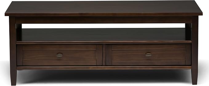 SIMPLIHOME Warm Shaker Solid Wood Transitional-Style 48-inch Wide Coffee Table - Image 3