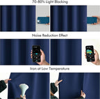 MIULEE Navy Blue Back Tab Blackout Curtains 52x84 Inch Length 2 Panels Set | - Image 5