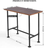 Industrial 41.3inch Height Bar Table Vintage Pipe Design Bistro Table Rustic - Image 3