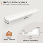 Fun Memories Picture Ledge Shelves Set of 2, 36 Inch Rustic Wall Mounted - Image 2
