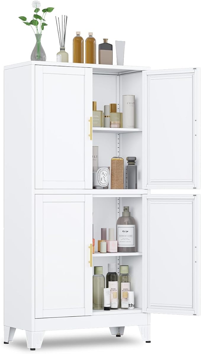 GAIOUS 47.25" Metal Pantry Cabinet, Storage Cabinets by GAIOUS