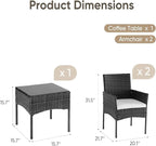 DUMOS 3 Piece Patio Furniture Set, All-Weather Outdoor Wicker Chairs - Image 3