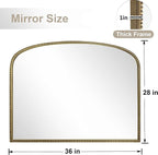 36"X28" Arched Mirror, Metal Beaded Frame Mirror - Image 2