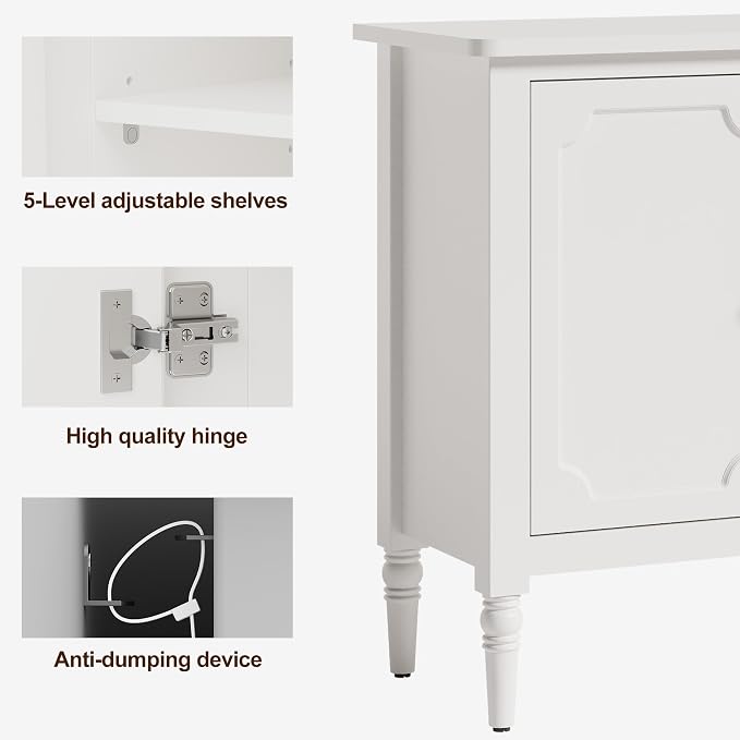RoyalCraft Buffet Cabinet with Storage, Mid Century Modern Painted Credenza - Image 8
