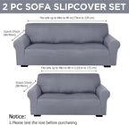 Peryiter 2 Pcs Sofa Covers Couch and Loveseat Covers Set Stretch Sofa Slipcover - Image 2