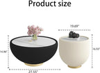 Round Marble Coffee Table Set of 2, 2 Piece Coffee Table and End Table - Image 3