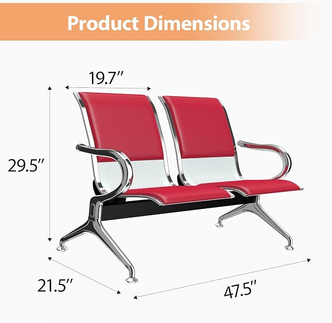 Kinfant 4-Seat Waiting Room Chairs - Image 2