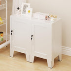 ALBAD Metal Nightstand with Lockable Cabinet, Compact Mini Locker Bedside Table - Image 7