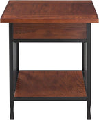 Leick Home Ironcraft End Table, Solid Wood, 1 Storage Drawer, Bottom Display - Image 4