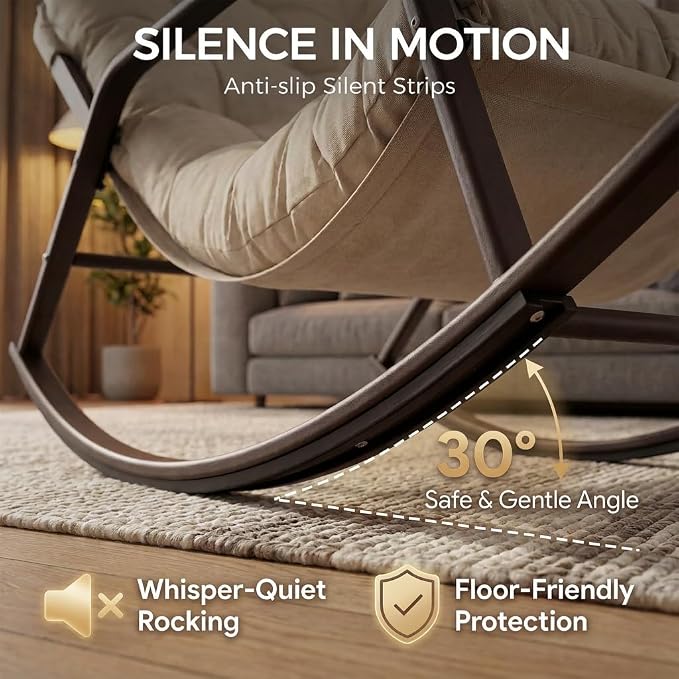 RADIATA 2pcs Rocking Lounge Chair, Indoor Outdoor Reclining Lounger - Image 5