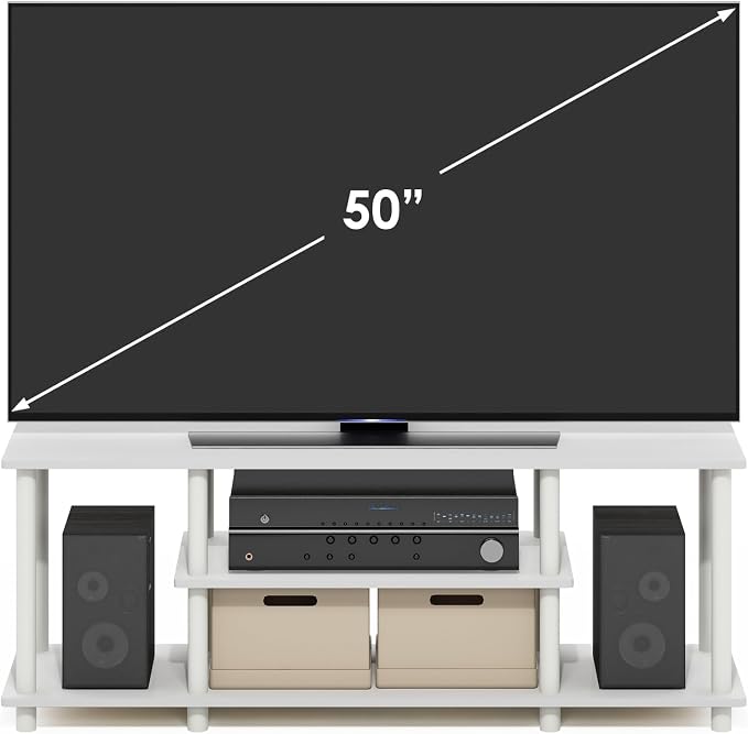 Furinno Turn-N-Tube TV Stand, 3-Tier Open Frame Rectangular Entertainment Center - Image 3