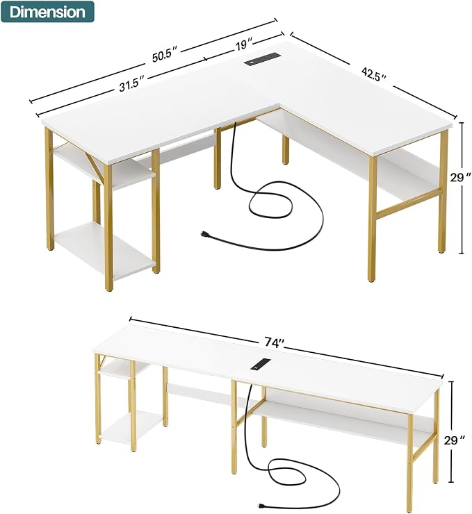Unikito Reversible L Shaped Desk - Image 3