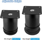 Set of 4 Stainless Steel Furniture Legs 2.4 Inch, Adjustable Round Cabinet Legs - Image 3