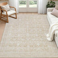 6x9 Area Rugs Living Room: Bedroom Washable Carpet Natural Beige | Large by Luxturiy