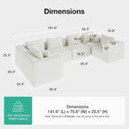 Novilla 141" Modular Sectional Sofa, Modern Cloud Sectional Couch - Image 2