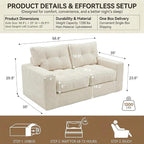 69" Corduroy Loveseat Sofa in a Box, High-Density Foam Couch, No Assembly - Image 2