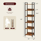 MAHANCRIS Bookshelf, 6-Tier Bookcase, Standing Book Shelf - Image 3