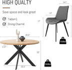 Zerifevni 46.4" Round Dining Table Set, Mid Century Modern Round Dining Table - Image 3