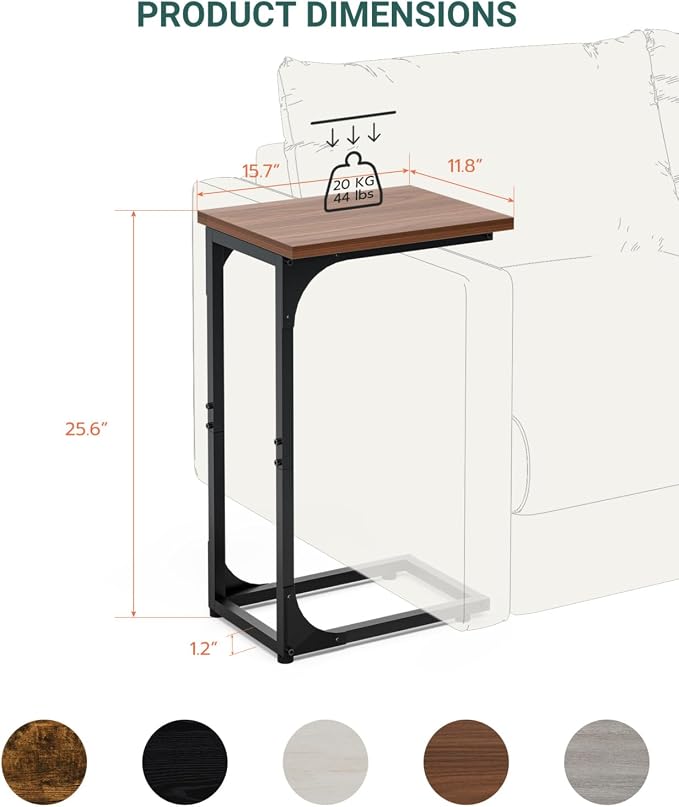 C-Shaped Side Table for Couch - Image 2