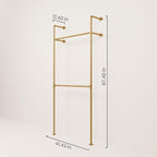 pamo Industrial Pipe Clothing Rack Gold - Image 2