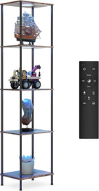 Display Shelf with RGBW Light, Color Changing Curio Cabinet Floor Lamp with - Image 6