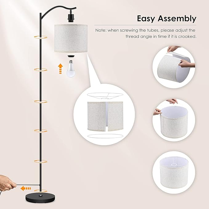 BoostArea Floor Lamp for Living Room, LED Arched Floor Lamps, Modern Standing - Image 7