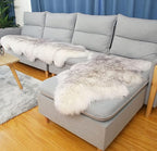 HUAHOO Premium Genuine Sheepskin Rug White Grey Real Australia Sheepskin - Image 3