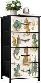 Dresser for Bedroom Dresser for Closet Dragon Baby Animals Watercolor Dressers by Unknown
