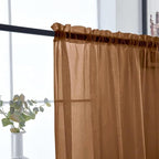 SpaceDresser Basic Rod Pocket Sheer Voile Window Curtain Panels Brown 1 Pair 2 - Image 6