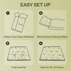 ZonLi Japanese Floor Futon Mattress Full Size 75"x 54", 100% Cotton Cover 4'' - Image 9