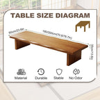 200 cm Solid Wood Low Coffee Table in Japanese Style, Tatami Meditation Table - Image 2