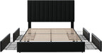 Allewie Queen Size Storage Bed Frame, Vertical Channel Tufted Adjustable - Image 8