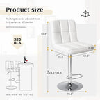 DUMOS Bar Stools Set of 2, 24 inch Counter Height Bar Stools, Upholstered - Image 2