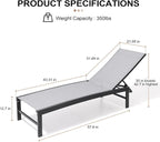 Crestlive Products Chaise Lounge Chair Outdoor Set of 2, Adjustable 5 Positions - Image 2