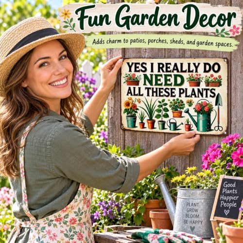 Bestylez Garden Gifts I Really Need All These Plants Vintage Gardening Signs for Home Garden Greenhouse Living Room Bedroom Yard Outdoor Decor 8X12 Inch (3362) - Image 4