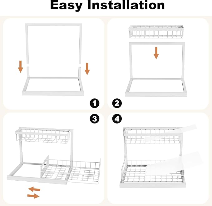 REALINN Under Sink Organizer, Pull Out Cabinet Organizer 2 Tier Slide Out Sink - Image 7