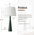 Oneach 25.75" Green Table Lamp Set of 2, Bedside Lamps - Image 4
