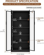 Dystler Display Cabinet with Glass Doors and Shelves, 5 Tier Display Case - Image 2