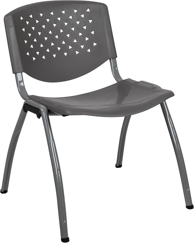 Flash Furniture HERCULES Series 880 lb. Capacity Gray Plastic Stack Chair by FlashFurniture