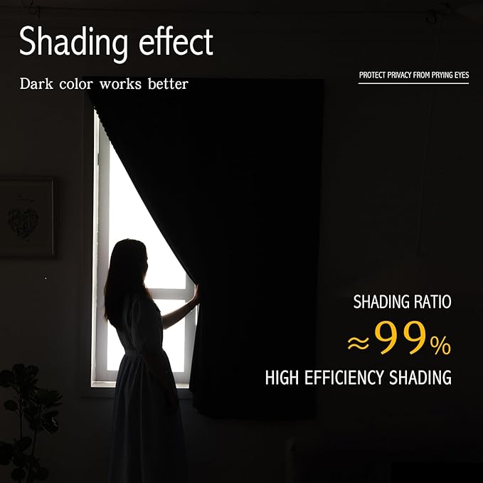 Blackout Curtains with Self Adhesive Tape No Rod No Drill Easy Install Window - Image 4