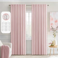 MIULEE Light Pink Back Tab Blackout Curtains 52x90 Inch Long 2 Panels Set | Rod by MIULEE