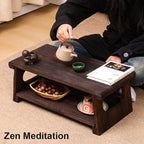 Japanese Tatami Coffee Table, Solid Wood Low Table - Image 2