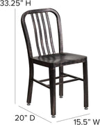 Flash Furniture Gael Commercial Grade 2 Pack Black-Antique Gold Metal - Image 3