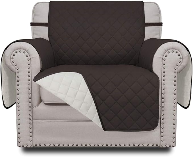 Easy-Going Reversible Couch Cover, Small Chair, Chocolate/Ivory | Machine by Easy-Going