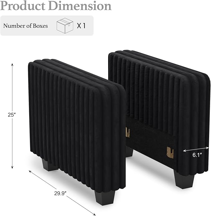 Belffin Plush Corduroy Modular Sectional Sofa Armrest Part Module - Image 3