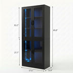 holzart Modern Black 5-Tier Display Cabinet - Image 2
