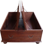18 Inch Tall Vintage Trunk Storage Coffee Table | Rectangle Solid Wood Chest - Image 4